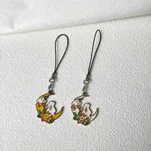 1/2个可爱月兔造型手机挂件，简约优雅精致吊坠，适用于智能手机、U盘等。 - 彩色 - 查看 8