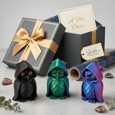 Đồ trang trí hình cú mèo phong cách Gothic 3 màu, tượng cú mèo dễ thương thích hợp để trang trí bảng điều khiển ô tô, bàn làm việc, lựa chọn quà tặng.