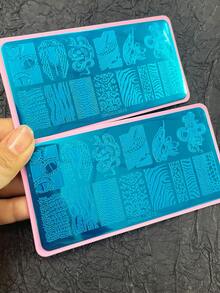 1 bộ khuôn dập móng tay họa tiết động vật, hình rắn và báo, dùng để tự làm móng, được thiết kế cho nghệ thuật làm móng và các tiệm làm móng. - Bạc - Xem 4