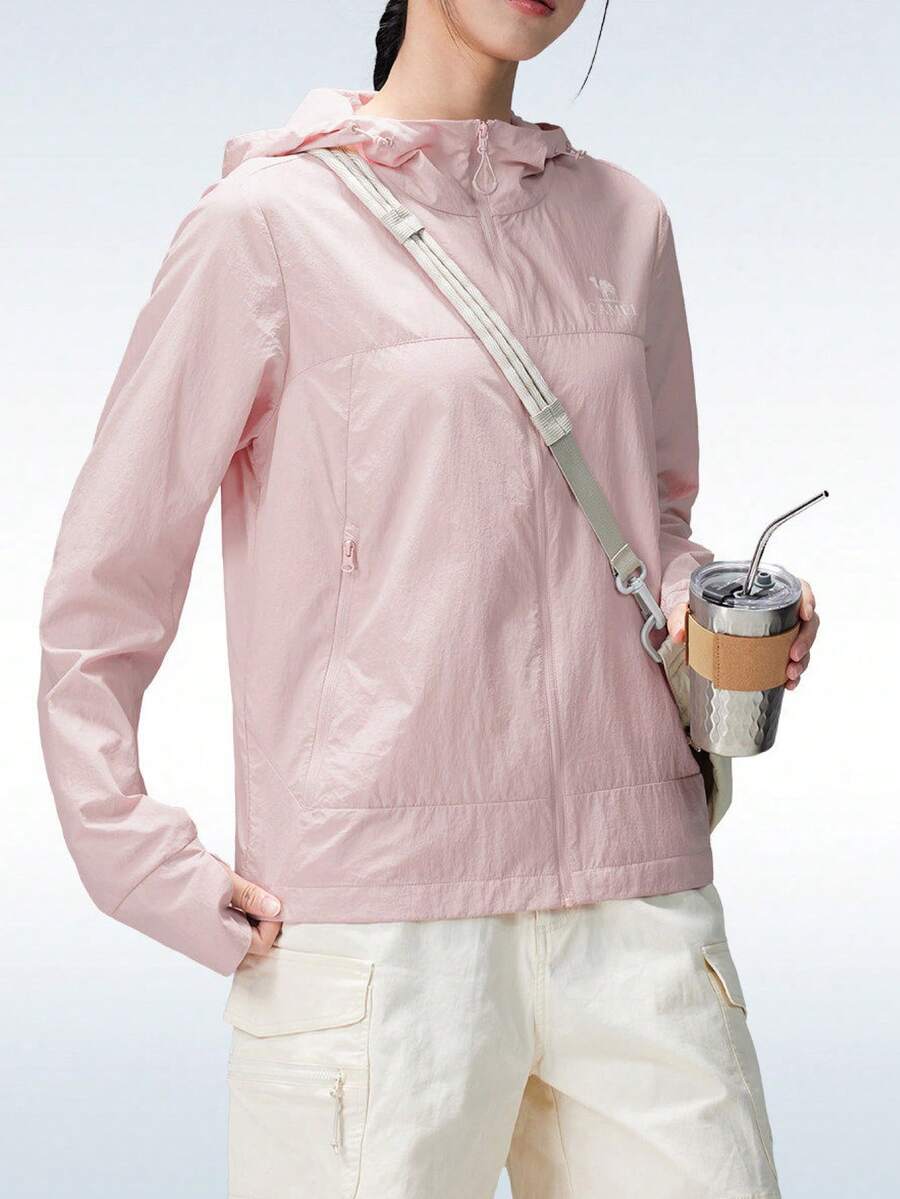 CAMEL CROWN 女士户外轻便透气防晒外套,高紫外线防护,清凉透气,适合春夏穿着 - 山茶粉 - 查看 1