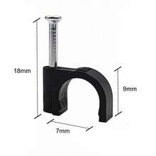 100-Pack 7mm Plastic Cable Clamps – Nail-In Wire Clips For Coax, Ethernet, Speaker & Cords, Cable Management Tacks For Home & Office (Black) - A - View 2