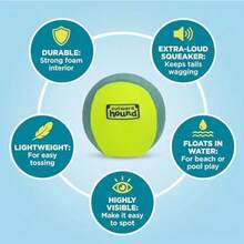 FlyFetch Squeak Ball Dog Toy Extra‑Loud Squeaker Durable Foam Core Floats In Water All Breeds 4" - 如圖所示 - 查看 4
