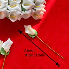 Bộ 12 vòng hoa loa kèn mini thủ công, đường kính 3,94 inch, thích hợp làm quà tặng và trang trí tiệc. - trắng - Xem 5