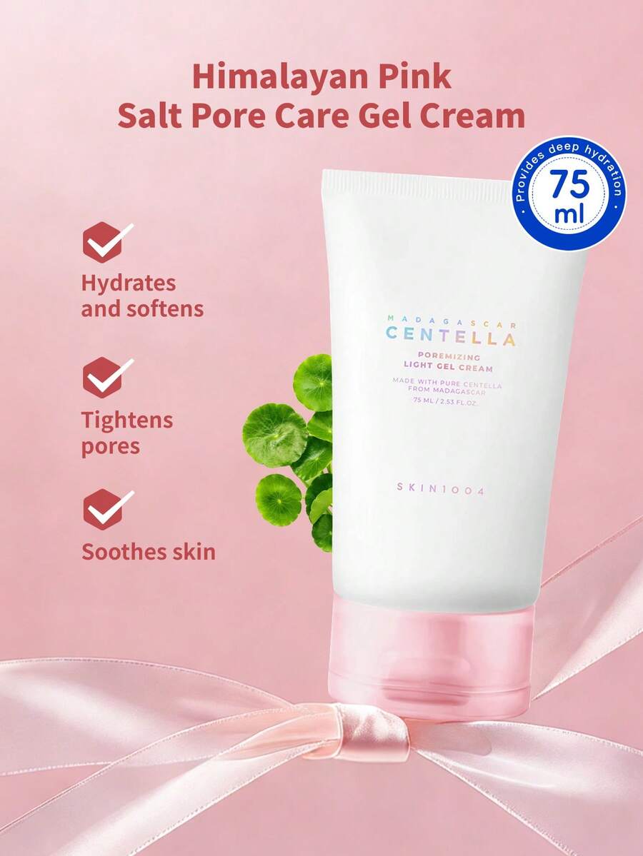 SKIN1004 1瓶 75ml 玫瑰鹽毛孔護理凝膠霜,天然玫瑰鹽吸附黑頭收縮毛孔,輕盈控油保濕霜,適合油性大毛孔肌膚,春夏使用 - 新玫瑰鹽毛孔護理啫咖哩乳霜 75ml - 查看 1