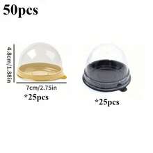 100/50/25/10/5pcs Oval/Semi-Circular Semi Ripe Cheese Molds With Lids, Suitable For Baking Pudding, Cakes, Snacks, Desserts, Caramel Pudding, Cupcakes, Pies, Caramel Pudding, Pancakes, Cupcakes, Etc. Mini Pudding Cups, Suitable For Parties, Weddings, Birthdays And Other Occasions. Half Circular Box Baking Packaging Box, Kitchen Baking Tools, Kitchen Supplies - Multicolor - View 32