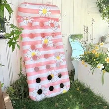1 pezzo Piccolo galleggiante a forma di margherita forata, realizzato in materiale PVC rinforzato, sedia galleggiante per piscina, adatto per vacanze in spiaggia, feste in piscina, elementi essenziali da spiaggia, galleggiante per piscina - Multicolore - Visualizzare 4
