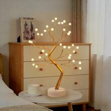 1pc 36LED Tree Lamp, Pearl Tree Lamp, Desk Lamp, Home Decor, Operated With Light, Bedside Lamp, For Living Room, Bedroom, Home, Office Lighting, Christmas Decoration [Battery Operated] - Pearl Tree Light - View 7