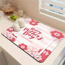 1pc Kitchen Counter Drying Mat, Absorbent Non-Slip Coffee Pad, Heat Resistant Countertop Decor For Coffee Bar, Dining Table, Multiple Styles Available - Red Heart Collage - View 3