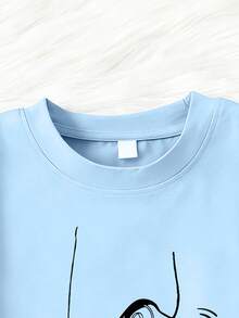 2pcs/Set Teenage Boys' Game Controller Graphic Round Neck T-Shirt + Letter Print Shorts, Comfortable Summer Outfit - Multicolor - View 5