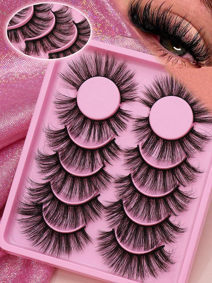 6 Pairs Of10-16mm Long Personal False Eyelashes, DIY Eyelash Extender, Natural Appearance Eyelash Extension Effect, Women's Self Grafting Curly Eyelashes, Cosmetics - Black - View 1