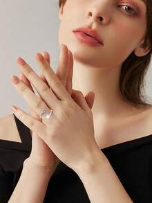 1 chiếc nhẫn hình thánh giá mạ vàng, đính đá Cubic Zirconia, có thể điều chỉnh kích cỡ, trang sức Cơ đốc giáo, quà tặng cho phụ nữ. - Nhẫn - Xem 3