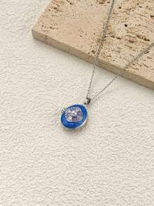 情侣款心形吊坠项链，带照片插槽 - 橢圓開合相框吊墜項鍊 - 查看 12