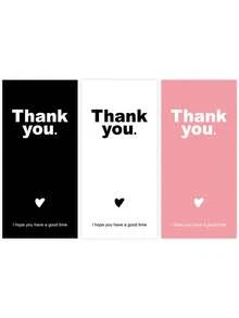 Pink Thank You Stickers | Rectangular Sealing Labels For Gift Packaging, Decorative Labels For Gift Boxes And Baking Boxes, Glossy Paper, Disposable - A - View 3