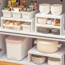 1pc Cabinet Water Cup Storage Rack, Cupboard Stackable Cup Holder, Large Capacity Kitchen Organization And Storage, Space-Saving Layered Organizer Shelf, Detachable Multi-Functional Storage Holder For Cup, Mug, Cutlery, And Kitchenware - Multicolor - View 13