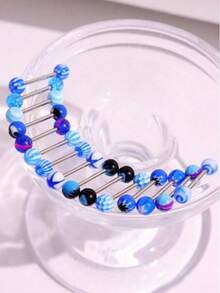 6 chiếc khuyên rốn nam phát sáng trong bóng tối, khuyên rốn acrylic, trang sức xỏ khuyên cơ thể - Nhiều màu - Xem 9