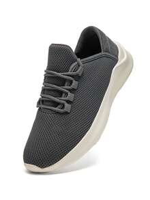 Giày thể thao nam thời trang, giày chạy bộ, giày công sở, giày đi bộ, giày tennis, giày thể thao thoáng khí, giày sneaker nam bằng cao su nhẹ. - Màu xám đen - Xem 4