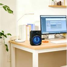 Mini altavoz Bluetooth de 3 pulgadas con luz LED, USB, radio FM y conectividad Bluetooth (TWS), adecuado para uso en múltiples entornos. - Negro - Ver 3
