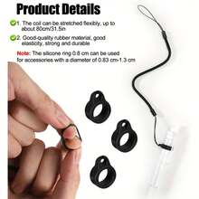 Bộ 5/10 dây buộc bút đàn hồi có vòng silicon, giá đỡ bút có thể thu gọn, dây buộc bút kẹp, giá đỡ bút máy tính bảng, dây buộc bút chống thất lạc, cố định giá đỡ bút vào màn hình, dụng cụ chống thất lạc thiết thực cho văn phòng và học tập. [Cần tự lắp ráp] - A - Xem 3