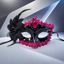 [Duzhou]5/1pc Women's Elegant Feather Masquerade Mask, Half Face Mask ...
