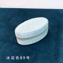 Boîte à bijoux en velours avec fermeture éclair pour bagues et petits articles - Bleu glacier - Voir 1