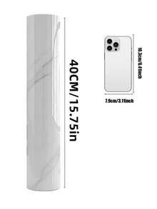 1 Cuộn 1.2㎡ Miếng dán tường giả đá cẩm thạch PVC, Bề mặt bóng 3D chống thấm nước cho phòng tắm nhà bếp, tấm nhựa nhôm, phòng khách, phông nền TV, giấy dán tường tự dính - Đen và trắng - Xem 7