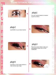 624pcs False Eyelashes, D Curl, Natural & Fluffy, Bottom Lashes +30D+40D+50D+60D, 8mm-16mm Mixed Length, DIY Cluster Fake Lashes - D - View 4