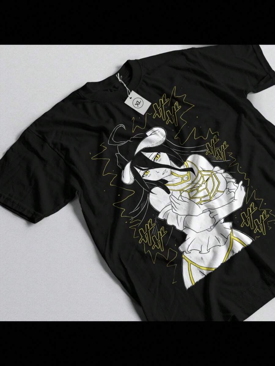Overlord Ainz T-Shirt Ooal Gown Albedo Skull Demon Girl Succubuss Shirt All Size - màu đen - Xem 1