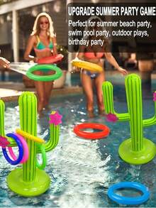 Juguete inflable de cactus para piscina de verano, juego de lanzamiento de fiesta de agua para playa, juguete flotante para exteriores, juguete interactivo de agua inflable para adultos, apto para mayores de 18 años - Múltiples estilos - Ver 5