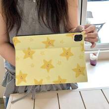 Ốp bảo vệ phẳng màu vàng hình ngôi sao tối giản tương thích với Apple thế hệ thứ 11, ốp bảo vệ máy tính bảng đơn giản thế hệ thứ 12 có khe cắm bút cảm ứng, Air 8 2026 Model mới Pro 11 Thời trang Mini 7 Dễ thương Thế hệ thứ 10 Air 7/6 Ốp bảo vệ máy tính bảng 11 inch dành cho cả nam và nữ - Màu vàng - Xem 11