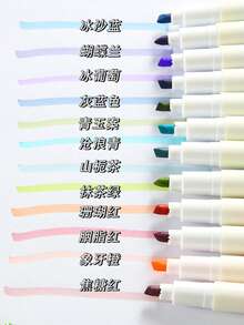 Gradient Fluorescent Highlighter Pen, High-Quality Colorful Marker Pen For Students, Meetings, Eye-Friendly, Large Capacity - Sets - View 3
