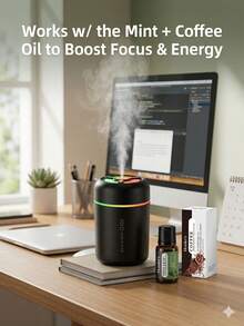 2026 Newly-Upgraded DeepRest Sleep Kit Mini Humidifier With Essential Oils Set – Relaxing Aromatherapy Diffuser For Better Sleep, Stress Relief & Emotional Calm Space – Air Purifier & Odor Eliminator For Home, Office & Car – Refresh Focus With Peppermint Coffee Oils – Lavender Sandalwood Eucalyptus Fragrance Bundle - Mist - Xem 6
