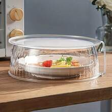 1pc Multifunctional Microwave Splash Guard - Heat Resistant Up To 200°C, 360° Splash-Proof Design, Stackable Plastic Food Cover, Ideal For Protecting Vegetables And Fruits - Multicolor - View 6