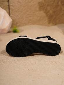 Women's Platform Thick Bottom Sandals, Suitable For All Seasons Wear, Vacation, Party, Casual, Beach - Black - View 9
