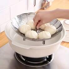 Multifunktionaler Edelstahl ausziehbarer und zusammenklappbarer Dampfgareinsatz, verstärkter Dampfgareinsatz-Splitter, faltbarer Kochrost, Dampfgartablett/-korb - geeignet für verschiedene Küchen und Essenssituationen - Übersicht 6