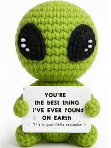 1pc Hand-Crocheted Cute Sitting Alien, Smart And Soft, Skin-Friendly, Suitable For All Ages, Self-Use Gifts Are Super Face-Saving. - Multicolor - View 1