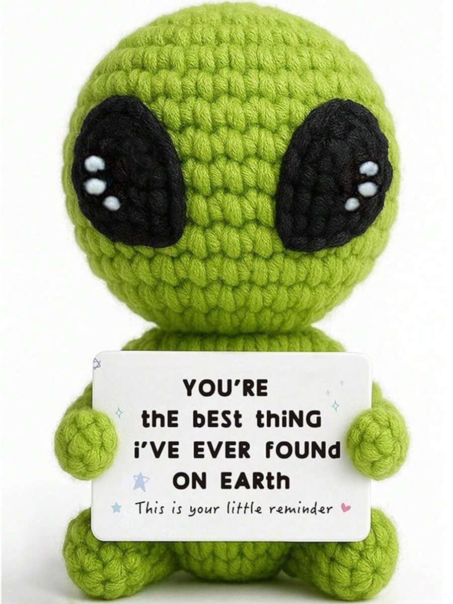 1pc Hand-Crocheted Cute Sitting Alien, Smart And Soft, Skin-Friendly, Suitable For All Ages, Self-Use Gifts Are Super Face-Saving. - Multicolor - View 1