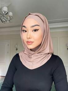 1 chiếc khăn trùm đầu nữ màu trơn kiểu Balaclava, khăn giữ ấm cổ, băng đô co giãn, thoáng khí, thoải mái, co giãn, vành rộng, thấm hút mồ hôi, đa chức năng, khăn thể thao thời trang tối giản, mũ trùm đầu và băng đô đi kèm, thích hợp cho bãi biển, kỳ nghỉ. - Nhiều màu - Xem 14