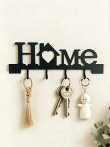 1 pieza Soporte de pared para llaves del hogar, organizador de entrada con ganchos, regalo de Ramadán, almacenamiento de llaves de entrada, gancho decorativo romántico, regalo romántico del Día de San Valentín, decoración del hogar, decoración del Día de la Madre, decoración de Pascua - Multicolor - Ver 8