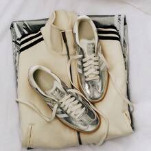 Giày thể thao cổ điển Adidas SAMBA OG W, Ma Sichun Same Style "T-Toe" - Bạc - Xem 1