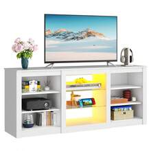 Modern TV Stand For 65 Inch TV, Media Console With Adjustable Open Shelves & RGB LED Lights, Sturdy Entertainment Center For Living Room Bedroom Gaming Use - View 8