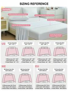 3件套/4件套蜜月花卉印花床单套装(1个床笠+1个床单+1/2个枕套),100%涤纶面料,适合9-12英寸深的床笠,柔软透气,不易缩水,适用于单人床/双人床/大号床/特大号床,通过Oeko-Tex认证,送给妈妈的绝佳礼物 - 彩色 - 查看 4