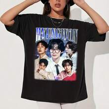 Retro Hyungwon Monsta X T-Shirt, Monsta X The X Album Shirt, N The Front Shirt, Monsta X Baby Blue S - Black - View 1