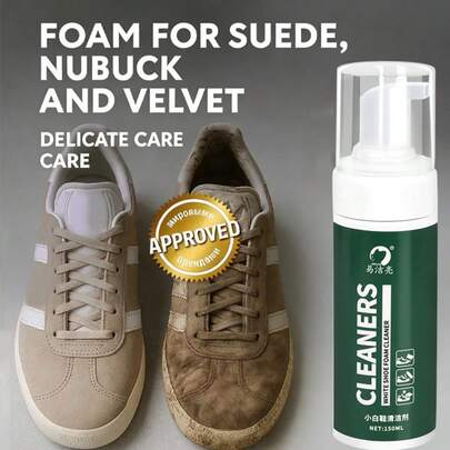 Suede Shoe Cleaner For Various Shoes, Including White Sneakers, Waterless Foam Cleaning For Sports Shoes, White Boots, Suede Boots, Canvas Shoes, PU Leather Shoes, Cloth Shoes And Sports Shoes Of All Materials.