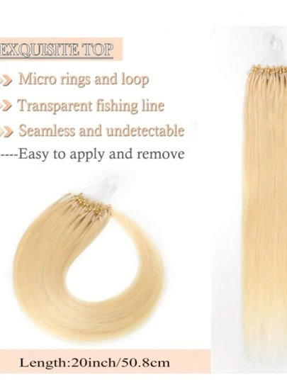 Tóc nối thẳng tự nhiên, hạt cườm vô hình, vòng nối siêu nhỏ, không cần keo, tóc nối keratin mềm mại, hoàn hảo cho mọi phụ nữ, dễ sử dụng cho người mới bắt đầu, thích hợp cho sử dụng hàng ngày, đồ dùng học tập, quà tặng cô dâu, quà tặng lễ hội.