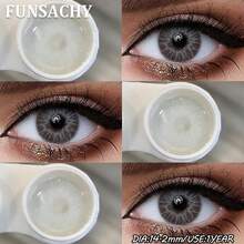 FUNSACHY NEW Colored Contact Cosmetics Woman Brown Lens Colored Lenses For Eyes Natural - MEDUSA-gRAY - View 2