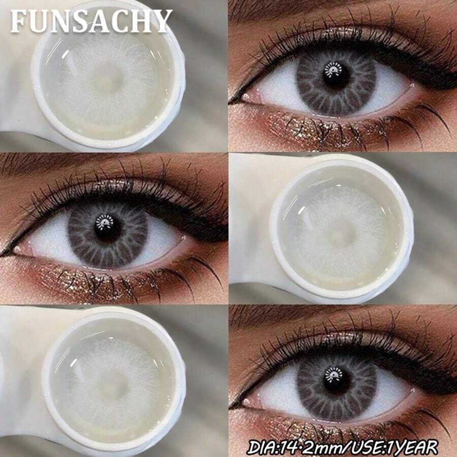 FUNSACHY NEW Colored Contact Cosmetics Woman Brown Lens Colored Lenses For Eyes Natural