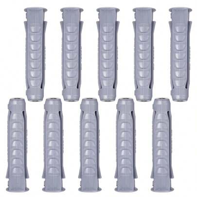 100 chiếc neo tường bê tông dùng để gắn TV – 10 neo tường gạch 50mm, bu lông neo nhựa, chịu lực cao dùng cho tường bê tông và gạch, bộ ốc vít gắn TV để lắp đặt chắc chắn.