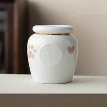虎斑猫图案陶瓷宠物骨灰盒 - 狗狗、猫咪、兔子纪念骨灰盒 - 送给宠物主人的优雅礼物，经久耐用且易于清洁，可存放宠物骨灰，陶瓷宠物纪念骨灰盒适用于狗狗、猫咪、兔子和小型宠物，是抚慰宠物离世之痛的礼物，也可存放毛发纪念罐，优雅的宠物纪念品，可放置宠物照片和名字 - 彩色 - 查看 12
