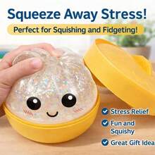 Easter Gift Glitter Dumpling, Glitter Dumpling Squishy Box, Dumplings Squishy, Anxiety Relief Fidget, Soft Squeeze Decompression (1PC-A) - Multicolor - View 2