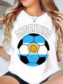2026 World Cup Graphic Tees, Men's & Women's Argentina FootballJersey Number 10 - Retro Soccer Shirt WithArgentina Flag Design, Soccer Jersey, Teen Summer Clothes, Shirts For Adults & Kids, Family Matching Outfit, Comfort Fit CrewNeck T-Shirt For Training, Fan Apparel & Casual Wear (Machine Washable) - UnisexFor All-Season Use, Adult And Children's Sizes - 白色4 - 查看 8